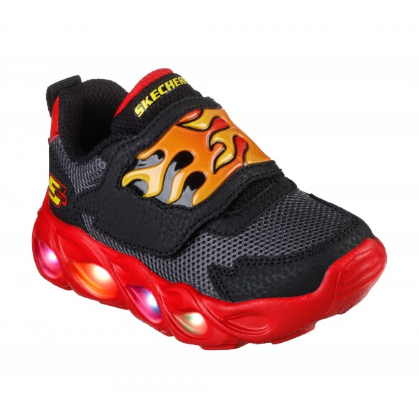 Pantofi sport-style cu lumini  SKECHERS THERMO-FLASH - FLAME 400104N BKRD
